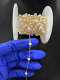 Genuine Freshwater 4mm Pearl on Gold Filled 1.5mm Cable Chain, 14k gold filled, permanent jewelry chain, wholesale chain