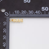 BRAVE word charm 18k Gold Filled Charm Bar Bracelets and Necklaces Silver Pave CZ Minimalist Charms