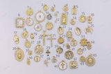 18K gold filled charms charm religious christian - crosses crucifix catholic jesus mary maria saint benedict san benito cross angel 14/20 gf