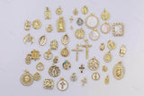 18K gold filled charms charm religious christian - crosses crucifix catholic jesus mary maria saint benedict san benito cross angel 14/20 gf
