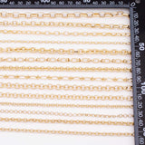 Rolo and Oval Chain Selection 18K Gold Filled unfinished loose chain for bracelets and necklaces charm bar chain by the yard
