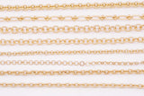 Rolo and Oval Chain Selection 18K Gold Filled unfinished loose chain for bracelets and necklaces charm bar chain by the yard