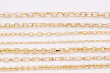Rolo and Oval Chain Selection 18K Gold Filled unfinished loose chain for bracelets and necklaces charm bar chain by the yard