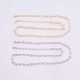 16" 18k Gold Filled Necklace Charm Bar Necklace Paperclip Necklace 4x10mm
