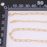 16" 18k Gold Filled Necklace Charm Bar Necklace Paperclip Necklace 4x10mm