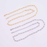 16" 18k Gold Filled Necklace Charm Bar Necklace Paperclip Necklace 4x10mm