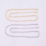 16" 18k Gold Filled Necklace Charm Bar Necklace Paperclip Necklace 4x10mm