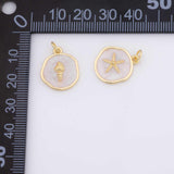 Enamel Ocean beach charm selection fish clam shell puka star fish 18K Gold Filled for Charm Bar Bracelets and Necklaces CZ Minimalist Charms