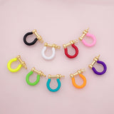 Horseshoe U Clasp carabiner screw clasp enamel colors 18K Gold Filled for Charm Bar Bracelets and Necklaces Charms