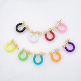 Horseshoe U Clasp carabiner screw clasp enamel colors 18K Gold Filled for Charm Bar Bracelets and Necklaces Charms