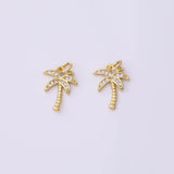Palm Tree Coconut Tree Charm 11x14mm 18K Gold Filled for Charm Bar Bracelets and Necklaces White Gold Silver Pave CZ Minimalist Charms