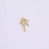Palm Tree Coconut Tree Charm 11x14mm 18K Gold Filled for Charm Bar Bracelets and Necklaces White Gold Silver Pave CZ Minimalist Charms