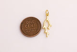Tree Branch Coral Seaweed Charm 10x18mm Ocean Beach Nature 22k Gold Filled Charms Bracelet Necklace Pendant Minimalist Charms CZ Pave