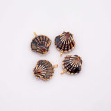 Ceramic Sea Shell Charm Colorful ceramic clam oyster shell charms handmade painted porcelain vintage necklace bracelet jewelry making supply