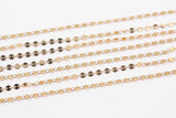 18k gold filled sequin sequine disc chain 4mm 6mm 1/20 gold filled - by the yard