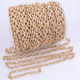 18K Gold Filled Enamel Paperclip chain pastel white 7x11mm Unfinished Chain by the yard