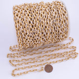 18K Gold Filled Enamel Paperclip chain pastel white 7x11mm Unfinished Chain by the yard