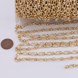 18K Gold Filled Paperclip Oval Chain 5x8mm Unfinished Chain by the yard