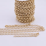 18K Gold Filled Oval Rolo Charm bar chain 6x8mm Unfinished Chain by the yard