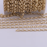 18K Gold Filled Oval Rolo Charm bar chain 6x8mm Unfinished Chain by the yard