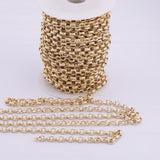 18K Gold Filled Oval Rolo Charm bar chain 6x8mm Unfinished Chain by the yard