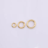 18k Gold Filled Round Carabiner Clasp 11mm 15mm 18mm, Carabiner Lock Connector, Spring Push Gate for DIY Jewelry Finding Necklace Bracelet