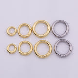18k Gold Filled Round Carabiner Clasp 11mm 15mm 18mm, Carabiner Lock Connector, Spring Push Gate for DIY Jewelry Finding Necklace Bracelet