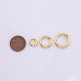 18k Gold Filled Round Carabiner Clasp 11mm 15mm 18mm, Carabiner Lock Connector, Spring Push Gate for DIY Jewelry Finding Necklace Bracelet