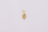 18K Gold Filled Snake Charm Silver Serpent Pendant Wild Animal Jewelry Inspired for Necklace Bracelet Earring Component AC252 9x21mm
