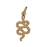 18K Gold Filled Snake Charm Silver Serpent Pendant Wild Animal Jewelry Inspired for Necklace Bracelet Earring Component AC252 9x21mm