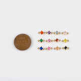 5mm 18K gold filled birthstone connectors solitaire diamond square connector charms round made in usa 1420 14/20 gold filled