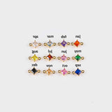 5mm 18K gold filled birthstone connectors solitaire diamond square connector charms round made in usa 1420 14/20 gold filled