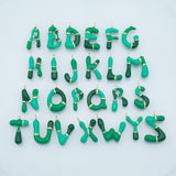 Gold letter Charms,18K Gold Filled Enamel letter Pendant,Green initial Charm Bracelet Necklace for DIY Jewelry Making Supply Bubbly Alphabet