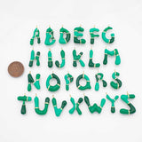 Gold letter Charms,18K Gold Filled Enamel letter Pendant,Green initial Charm Bracelet Necklace for DIY Jewelry Making Supply Bubbly Alphabet