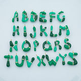 Gold letter Charms,18K Gold Filled Enamel letter Pendant,Green initial Charm Bracelet Necklace for DIY Jewelry Making Supply Bubbly Alphabet