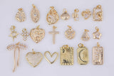 18K gold filled charms charm selection pave cz cubic zirconia! sun moon cross butterfly rose cactus ribbon heart shell clam ship! 1420 gf