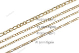 figaro italian chain 3mm 4mm 5mm 1420 14/20 gold filled - by the yard 22K Gold Filled
