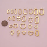 Carabiner Push Clasp Gold Filled Lobster Clasp, 18k Gold Filled Claw Clasp, Lobster for DIY Bracelet Necklace Jewelry Making Findings Supply