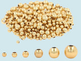 100pcs 18K Gold Filled Round Beads Spacer Beads for Bracelets Necklace Earrings Jewelry Making Made in USA 100 pcs per order