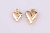 18k gold filled 16mm long puffed heart puffy heart minimalist heart charm | ag196