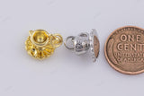 18k GF 3D Tea Cup Charm 8x11mm Charm Bracelet Charm Necklace Pendant Minimalist Charms CZ Pave 18K Gold Filled