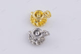 18k GF 3D Tea Cup Charm 8x11mm Charm Bracelet Charm Necklace Pendant Minimalist Charms CZ Pave 18K Gold Filled