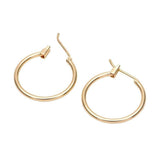 14K gold filled hoop earrings simple round ring 14mm 20mm 25mm 30mm 40mm 50mm 1/20 gold filled - 2pcs/1 pair