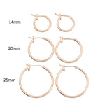 14K gold filled hoop earrings simple round ring 14mm 20mm 25mm 30mm 40mm 50mm 1/20 gold filled - 2pcs/1 pair