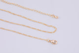 16" 22k Gold Filled Dainty Figaro Italian Necklace Chain with 2" Extender 1.7mm