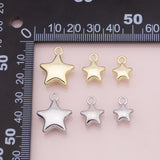 Star charms 3 sizes small medium large charm 18k Gold Filled Charm Bar Bracelets and Necklaces Silver Pave CZ Minimalist Charms