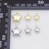 Star charms 3 sizes small medium large charm 18k Gold Filled Charm Bar Bracelets and Necklaces Silver Pave CZ Minimalist Charms