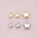 Star charms 3 sizes small medium large charm 18k Gold Filled Charm Bar Bracelets and Necklaces Silver Pave CZ Minimalist Charms