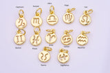 18K gold filled horoscope zodiac sign charms