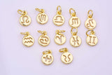 18K gold filled horoscope zodiac sign charms